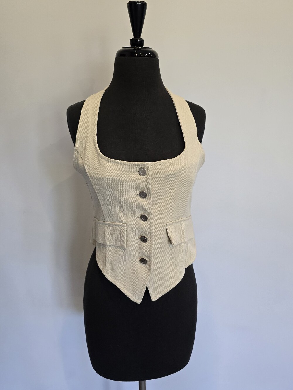 Cream Button Up Vest